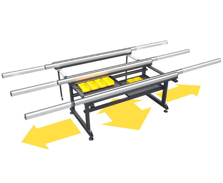 Manual Assembly Benches Acca XL Extendible support surface Tekna